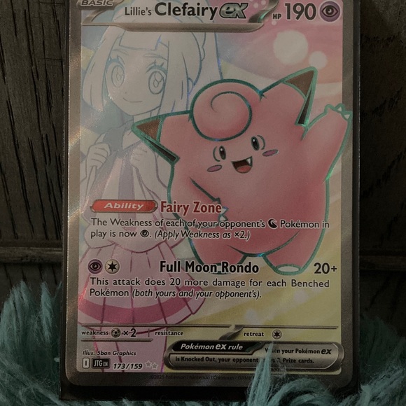 Pokemon Lillie's Clefairy EX Card - Pink and White - Picture 1 of 10